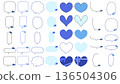 Blue and light blue heart speech bubble set (recommended for events such as White Day and Father's Day) 136504306