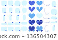 Blue and light blue heart speech bubble set (recommended for events such as White Day and Father's Day) 136504307