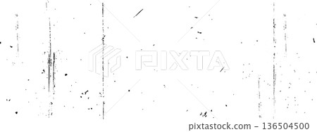 Vintage film texture with dust and scratches. Dirty scratched paper bg. Distressed retro background for old cinema or photo effect. 136504500