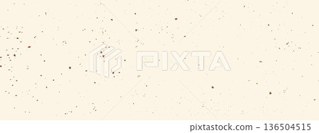 Beige grain paper texture. Creamy ecru bg with grain and particles. Handmade mulberry paper style. 136504515