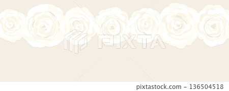 米色背景上的白色玫瑰花的經典向量背景插圖 米色背景上的白色玫瑰花的經典向量背景插圖 136504518