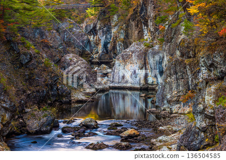 [Tochigi Prefecture_Ryuokyo] When you get off the station, you will find the park of yellow leaves, rocks and water, Ryuokyo 136504585