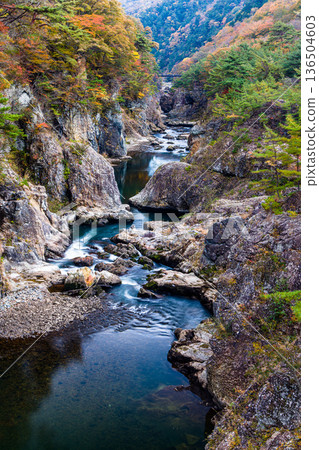 [Tochigi Prefecture_Ryuokyo] When you get off the station, you will find the park of yellow leaves, rocks and water, Ryuokyo 136504603
