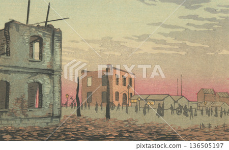 明治時期的東京:井上康二(1864-1889)的《兩國橋焚毀遺址》 明治時期的東京:井上康二(1864-1889)的《兩國橋焚毀遺址》 136505197