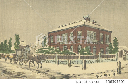 明治時期的東京:井上康二(1864-1889)《永台橋附近日本銀行的雪景》 明治時期的東京:井上康二(1864-1889)《永台橋附近日本銀行的雪景》 136505201