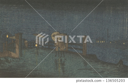 明治時期的東京:井上靖二(1864-1889)的《元柳橋》 明治時期的東京:井上靖二(1864-1889)的《元柳橋》 136505203