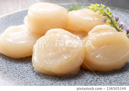 Fresh and delicious scallop sashimi Fresh and delicious scallop sashimi 136505249