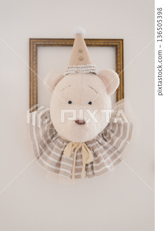 Plush Bear Wall Decor In Striped Costume 136505398