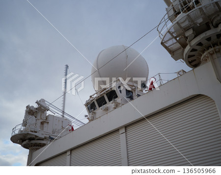 The facilities of the Antarctic research vessel Fuji, a tourist spot in Nagoya Port 136505966