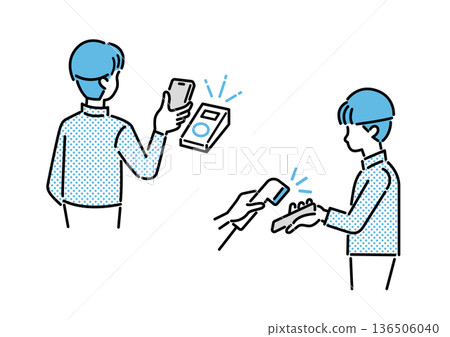 智慧型手機支付收銀機會計男性 智慧型手機支付收銀機會計男性 136506040