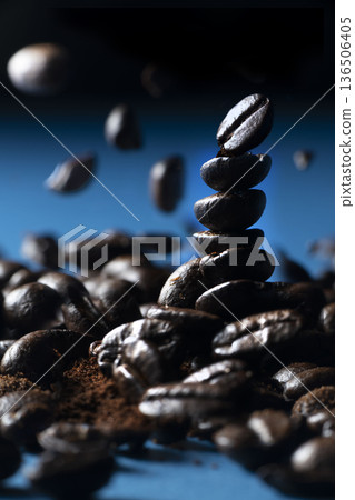 Fresh coffee beans 136506405