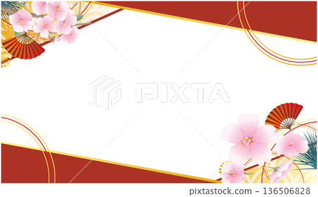 Spring cherry blossom petal frame Spring cherry blossom petal frame 136506828