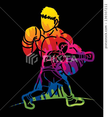 Group of Boxer Mix Action Boxing Sport Cartoon Graphic Vector Group of Boxer Mix Action Boxing Sport Cartoon Graphic Vector 136507211