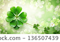 A vibrant illustration of a clover for St. Patrick's Day captured in vibrant detail 136507439