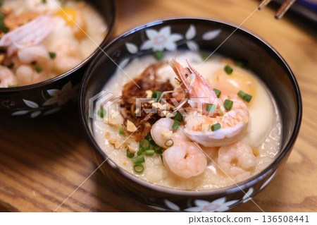 Thai style shrimp porridge Thai style shrimp porridge 136508441