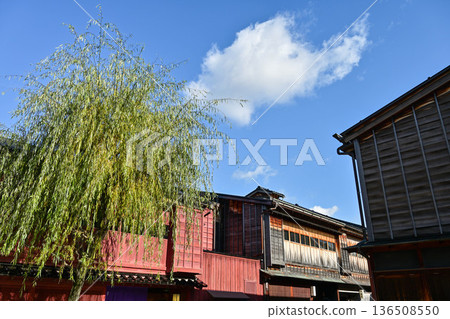 Higashi Chaya District with blue sky 136508550