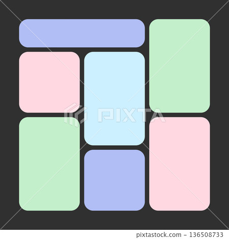 Trendy Bento Grid Vector Design With Abstract Shapes And Simple Frames. Y2K-Inspired Geometric Layout For Creative Backgrounds And UI Composition Trendy Bento Grid Vector Design With Abstract Shapes And Simple Frames. Y2K-Inspired Geometric Layout For Creative Backgrounds And UI Composition 136508733
