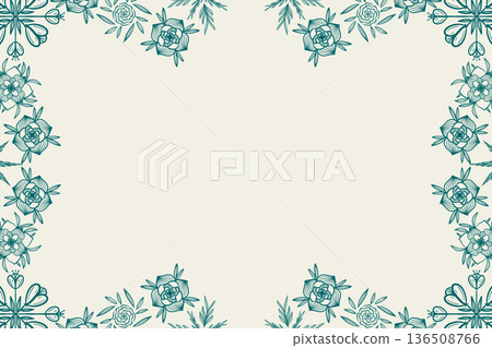 Elegant botanical frame with airy floral border composition Elegant botanical frame with airy floral border composition 136508766