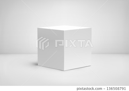 Cube 3d podium, white, platform. Box in perspective, product base display mockup. Award pedestal, exposition block column in empty studio stage. Presentation stand realistic vector showcase template Cube 3d podium, white, platform. Box in perspective, product base display mockup. Award pedestal, exposition block column in empty studio stage. Presentation stand realistic vector showcase template 136508791