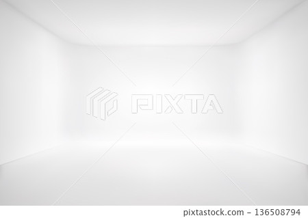 White studio room 3d background. Grey empty minimal limbo interior, blank clean product display. Floor, walls and ceiling in perspective. Presentation scene, podium overlay. Showroom vector mockup White studio room 3d background. Grey empty minimal limbo interior, blank clean product display. Floor, walls and ceiling in perspective. Presentation scene, podium overlay. Showroom vector mockup 136508794