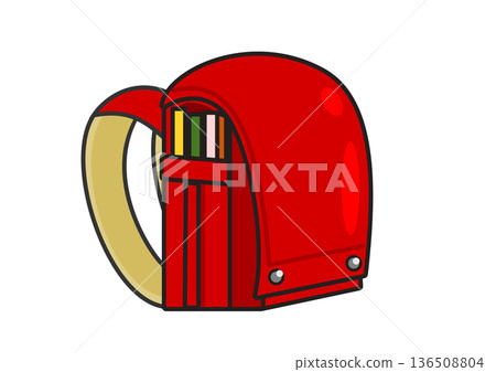Image of entrance ceremony and new first grade Red school bag illustration material Image of entrance ceremony and new first grade Red school bag illustration material 136508804