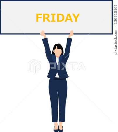 週五快樂女商人的插圖 136510165