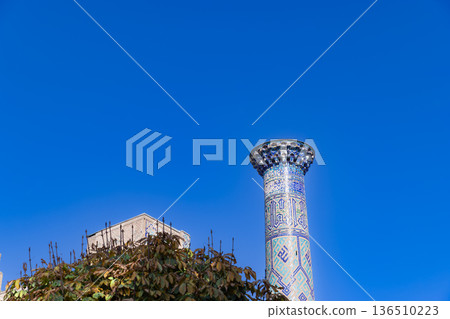 The madrasah in Registan Square in Samarkand The madrasah in Registan Square in Samarkand 136510223
