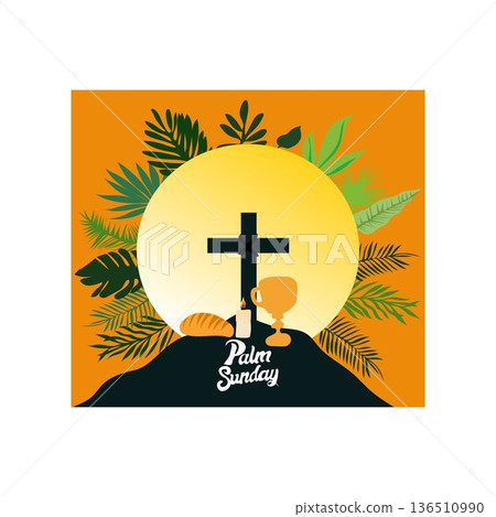 palm sunday passion sunday the sunday of the passion hosanna sunday free vector illustration 136510990