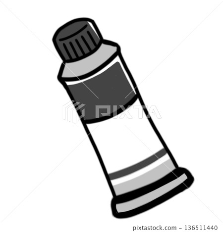Simple illustration icon of a paint tube (black) Simple illustration icon of a paint tube (black) 136511440