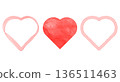 Three watercolor heart illustrations 136511463
