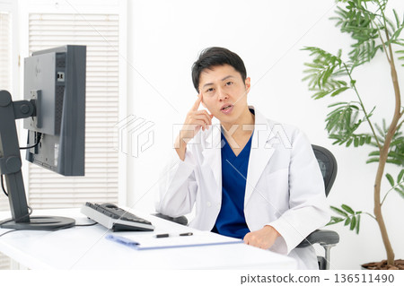 Medical white coat men conversation Medical white coat men conversation 136511490