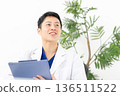 Medical white coat men conversation 136511522
