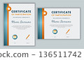 Modern flat certificate of participation template for events workshops courses and training 136511742
