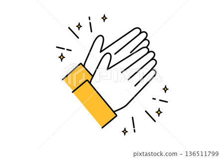 Applauding human hands icon 136511799