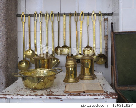 Antique kitchen utensils from an English country house Antique kitchen utensils from an English country house 136511927