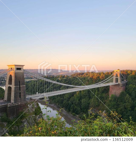 This is Clifton Suspension Bridge with hot ballon in summer time This is Clifton Suspension Bridge with hot ballon in summer time 136512009
