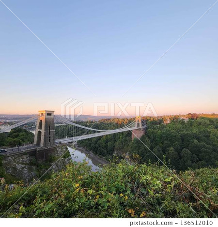 This is Clifton Suspension Bridge with hot ballon in summer time This is Clifton Suspension Bridge with hot ballon in summer time 136512010