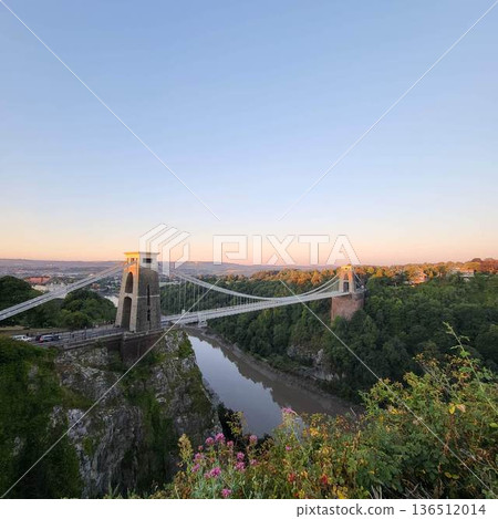This is Clifton Suspension Bridge with hot ballon in summer time This is Clifton Suspension Bridge with hot ballon in summer time 136512014