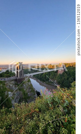 This is Clifton Suspension Bridge with hot ballon in summer time This is Clifton Suspension Bridge with hot ballon in summer time 136512019
