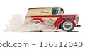 Cartoon retro delivery van 136512040