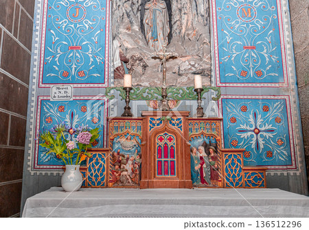 Parish close church of Goulven, finistere, brittany, france 136512296