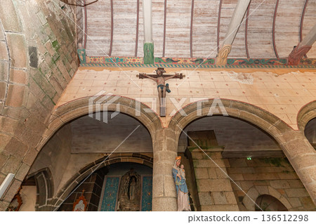 Parish close church of Goulven, finistere, brittany, france 136512298