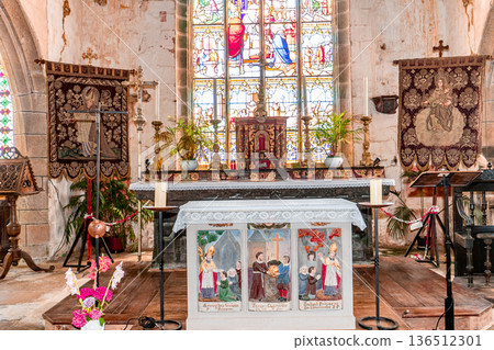 Parish close church of Goulven, finistere, brittany, france 136512301