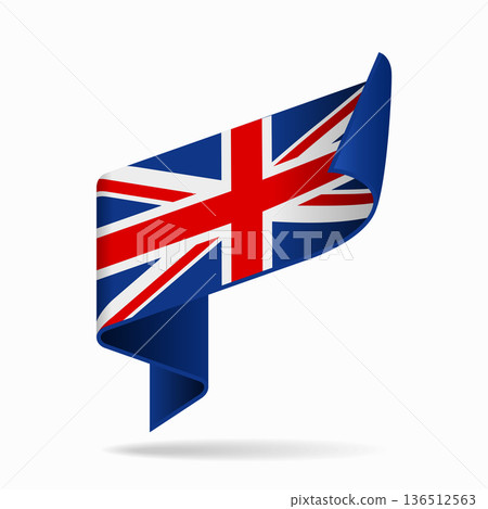 British flag ribbon icon for patriotic, cultural, or national designs. Vector illustration. British flag ribbon icon for patriotic, cultural, or national designs. Vector illustration. 136512563