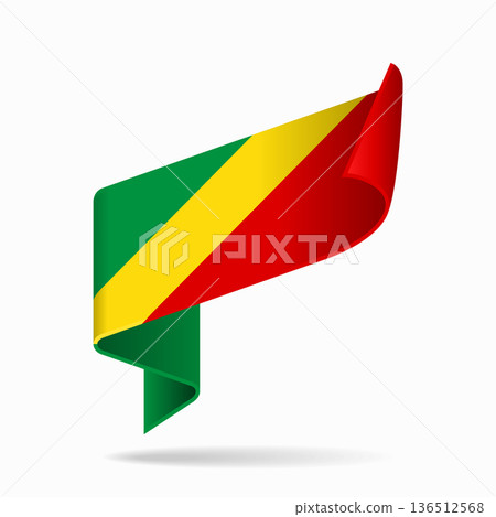 Congolese flag ribbon icon for patriotic, cultural, or national designs. Vector illustration. Congolese flag ribbon icon for patriotic, cultural, or national designs. Vector illustration. 136512568