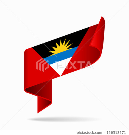 Antigua and Barbuda flag ribbon icon for patriotic, cultural, or national designs. Vector illustration. Antigua and Barbuda flag ribbon icon for patriotic, cultural, or national designs. Vector illustration. 136512571