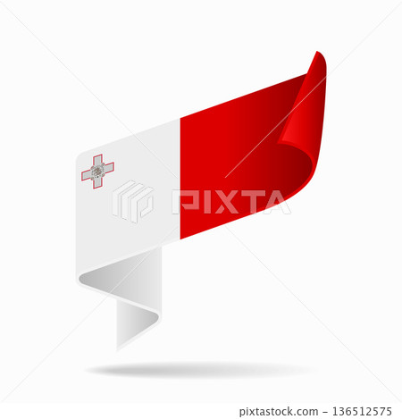 Maltese flag ribbon icon for patriotic, cultural, or national designs. Vector illustration. Maltese flag ribbon icon for patriotic, cultural, or national designs. Vector illustration. 136512575