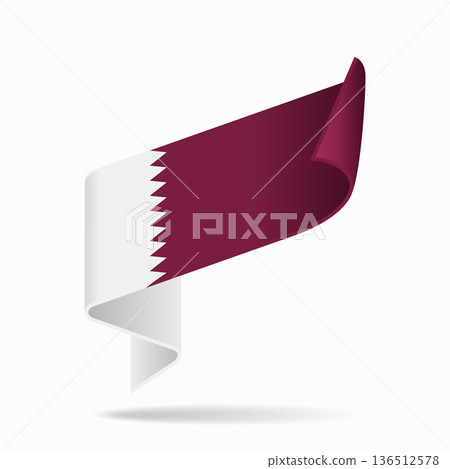 Qatari flag ribbon icon for patriotic, cultural, or national designs. Vector illustration. Qatari flag ribbon icon for patriotic, cultural, or national designs. Vector illustration. 136512578