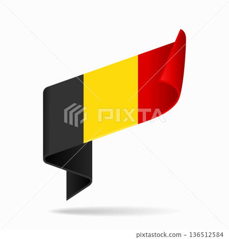 Belgian flag ribbon icon for patriotic, cultural, or national designs. Vector illustration. Belgian flag ribbon icon for patriotic, cultural, or national designs. Vector illustration. 136512584
