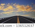 Road lines, clouds and sky in florida 136512637